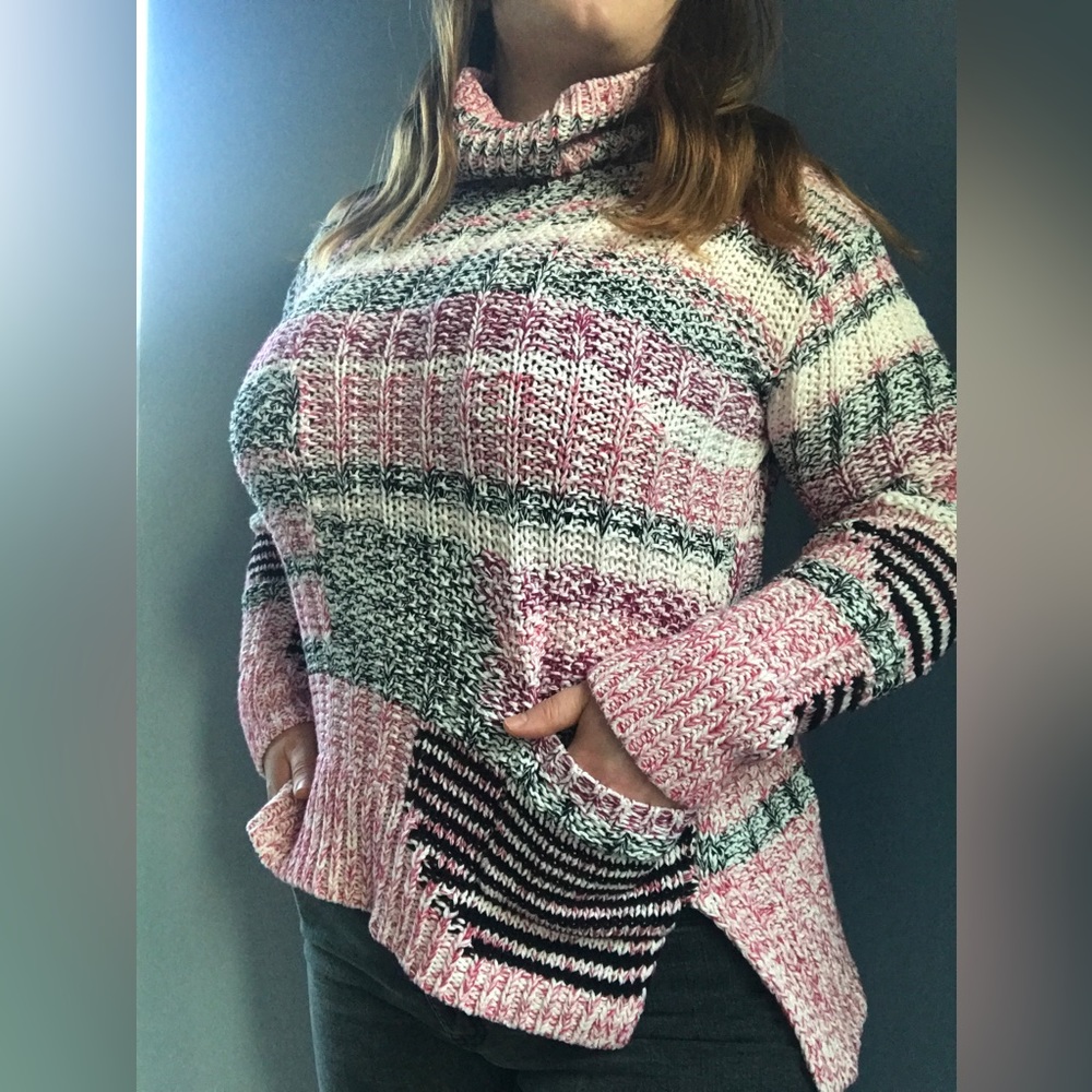 Anthropologie Sparrow Alma Turtleneck Sweater Pink Boho Cottagecore - Picture 4 of 9